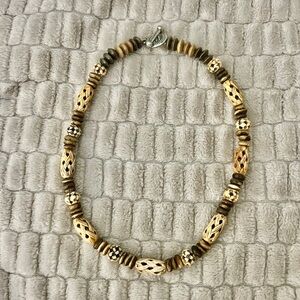 Elegant Brown and Gold Custom Beaded Necklace